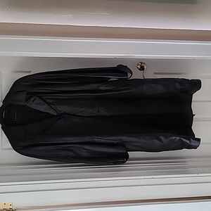Black leather full length coat